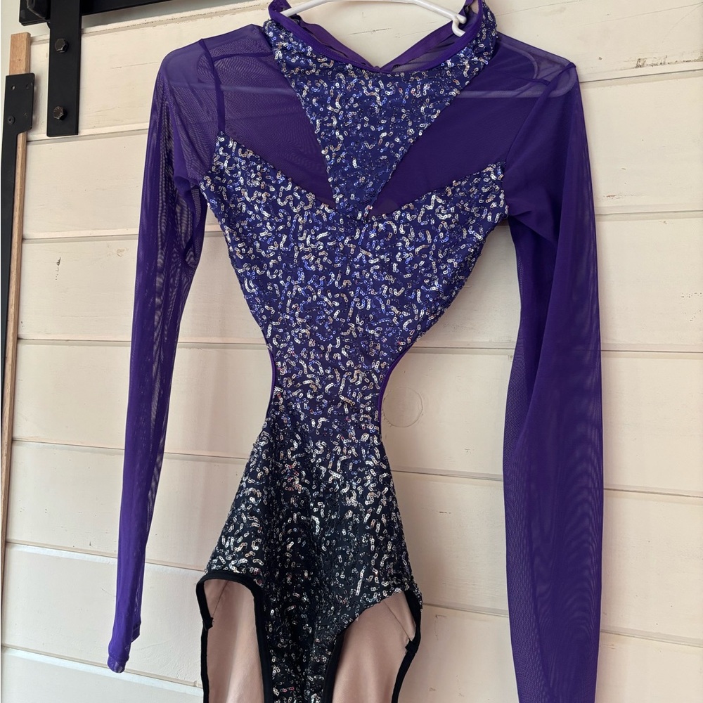 Weissman Purple and ombré Sequin Dance Leotard